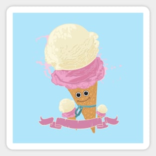 Happy Ice Cream Cone Magnet